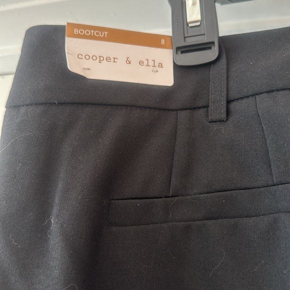 NWT Cooper&Ella Black High Rise Flat Front Bootcut Stretchy Dress Pants, Size 8. - Picture 5 of 12